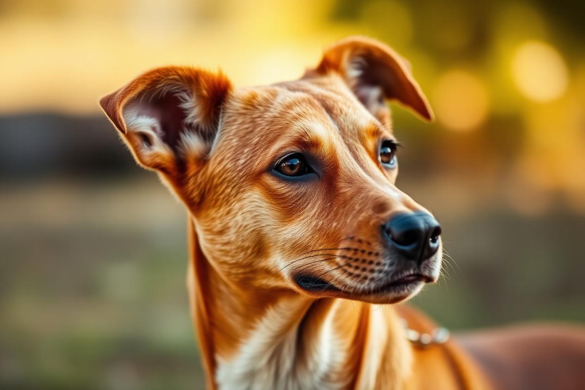Retrato de Red Heeler con manto rojo moteado